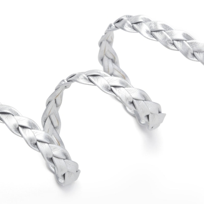 Tresse simili cuir argent