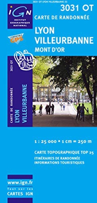 IGN Karte, Carte de randonnée (et plein air) Lyon, Villeurbanne