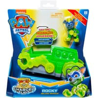 PAW Patrol, Mighty Pups Prêt à foncer, Véhicule Rocky Deluxe Vehicle avec effets sonores et lumineux, Jeu véhicule en oferta