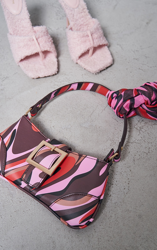 Sac à main rose imprimé tourbillons, Rose precio