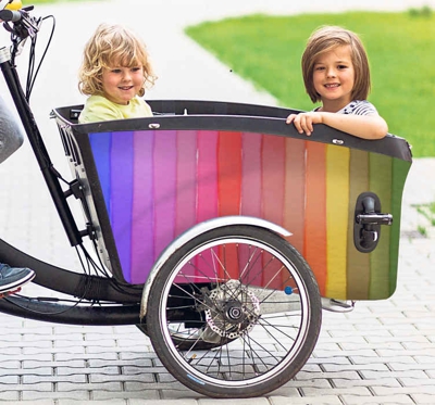 Autocollant Velo Arc-en-ciel coloré pour vélo cargo