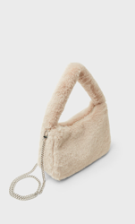 Stradivarius Sac À Bandoulière Fausse Fourrure Chaîne Écru 103 precio
