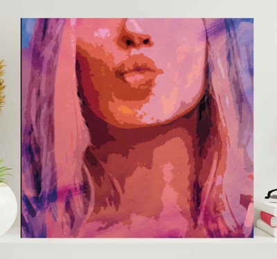 Peinture moderne Détail des lèvres de la femme