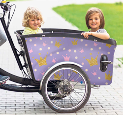 Autocollant Velo Princesse rose pour vélo cargo características