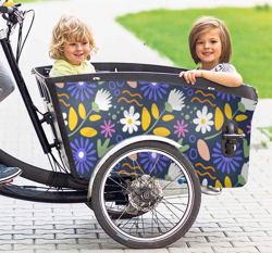 Autocollant Velo Fleurs pour vélo cargo en oferta