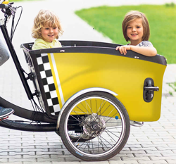 Autocollant Velo Taxi enfant pour vélo cargo características