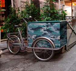 Autocollant Velo Camouflage militaire pour vélo cargo características