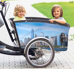 Autocollant Velo New york sky line pour vélo cargo características