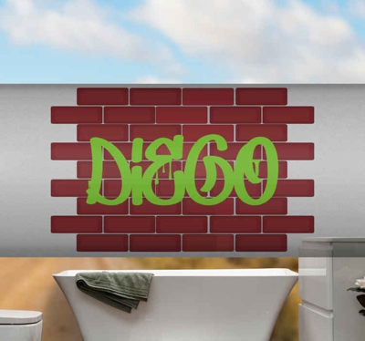 Autocollant Velo Graffiti sur le modèle de nom de briques