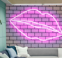 Photo murale art classique Détail de lèvres de femme sur des briq en oferta