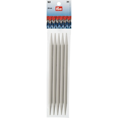 Aiguilles à tricoter à 2 pointes, gris perle ou gris