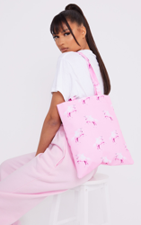 Tote bag rose à licornes PRETTYLITTLETHING, Rose en oferta