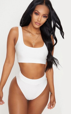 PLT Recycle Shape - Bas de maillot de bain blanc, Blanc