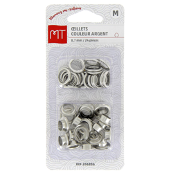 24 œillets 8.7 mm couleur argent en oferta