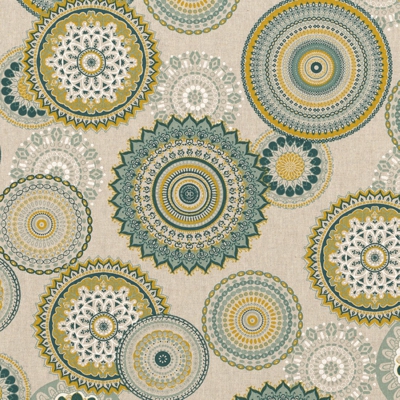 Tissu coton épais Mandala jaune