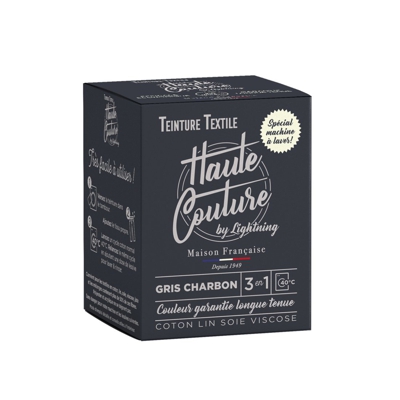 Teinture textile Haute Couture gris charbon