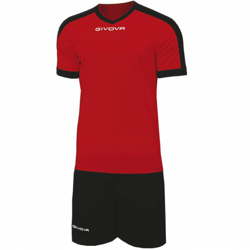 Givova Kit Revolution Maillot de football avec Short rouge noir en oferta