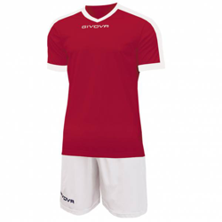 Givova Kit Revolution Maillot de football avec Short rouge blanc en oferta