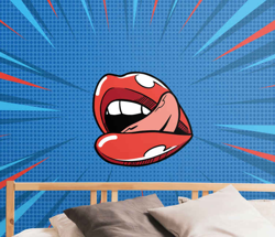 Papier peint design vintage Pop art rétro à lèvres características