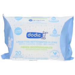dodie® Lingettes nettoyantes Bébé à l'eau fibres biodégradables características