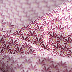 Tissu japonais éventails prune en oferta