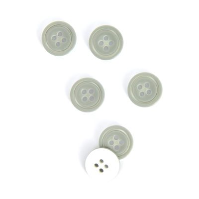 Boutons gris clair et blancs 14 mm
