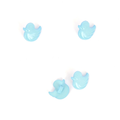 Boutons forme canard bleu clair 15 mm