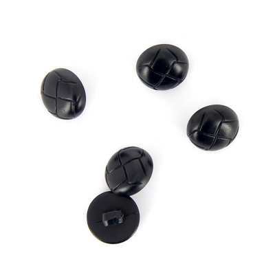 Boutons effet cuir bleu marine 15 mm