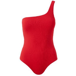 MELISSA ODABASH maillot de bain 1 pièce asymétrique sans armatures Palermo Red Glam