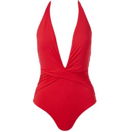 MELISSA ODABASH maillot de bain 1 pièce décolleté sans armatures Tahiti Red Glam