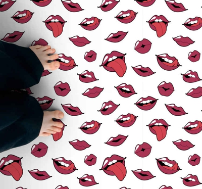 Tapis vinyle ultra moderne Lèvres et langue abstraites