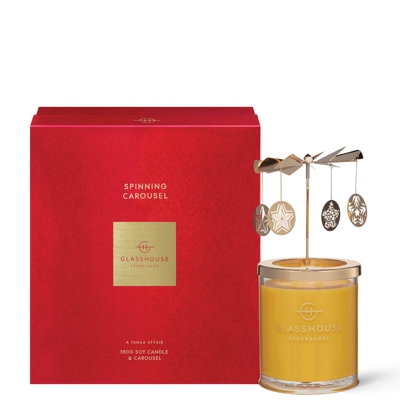 Glasshouse Christmas A Tahaa Affair Candle with Spinning Carousel Gift Set