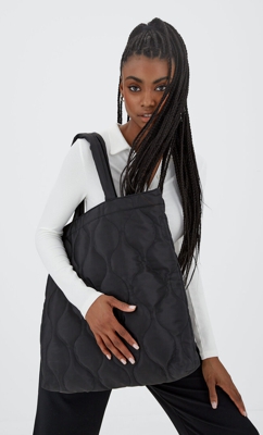 Stradivarius Sac Cabas Matelassé Noir 103