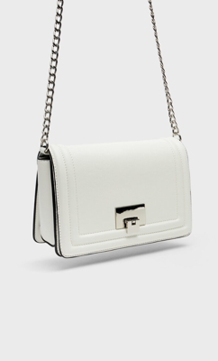 Stradivarius Sac Besace Fermoir Blanc 103
