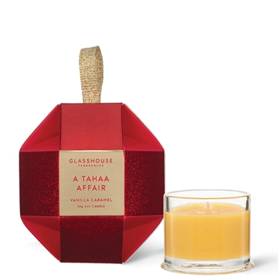 Glasshouse Christmas A Tahaa Affair Christmas Bauble Candle 30g