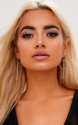 Boucles d'oreilles dorées à double cercle et barre, Doré características