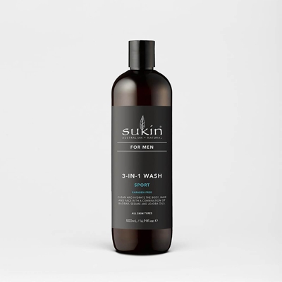 Sukin 3-In-1 Sport Body Wash - For Men - 500ml
