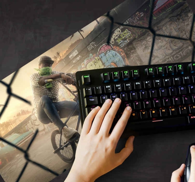 Tapis de souris pour gamer Gta afro man à vélo