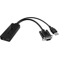 IB-AC512 0,235 m HDMI VGA (D-Sub) + USB Noir, Adaptateur