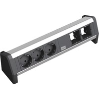 3x Schuko 2x GST18 multiprise 3 sortie(s) CA Noir, Argent