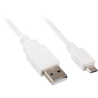 1m, USB2.0-A/USB2.0 Micro-B câble USB USB A Micro-USB B Blanc