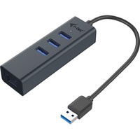 Metal USB 3.0 HUB 3 Port + Gigabit Ethernet Adapter, Hub USB