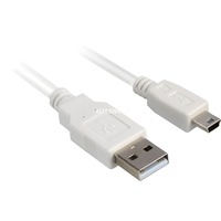 2m, USB2.0-A/USB2.0-Mini B câble USB USB A Mini-USB B Blanc