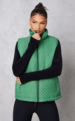 Doudoune de randonnée légère verte matelassée, Vert