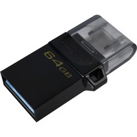 DataTraveler microDuo3 G2 lecteur USB flash 64 Go USB Type-A / Micro-USB 3.2 Gen 1 (3.1 Gen 1) Noir, Clé USB