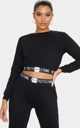 PRETTYLITTLETHING - Sweat lounge noir, Noir en oferta