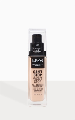 NYX PMU  - Fond de teint couvrant Can't Stop Won't Stop - Light, Light.