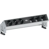3x Schuko 3x Custom Modules multiprise 3 sortie(s) CA Noir, Acier inoxydable