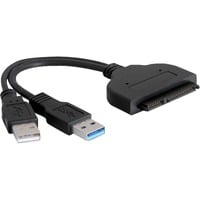 SATA/USB Converter 22-p SATA FM USB 3.0 A M, USB 2.0 A M Noir, Adaptateur