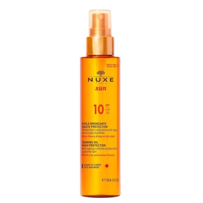 Nuxe Sun Huile bronzante visage et corps Spf10